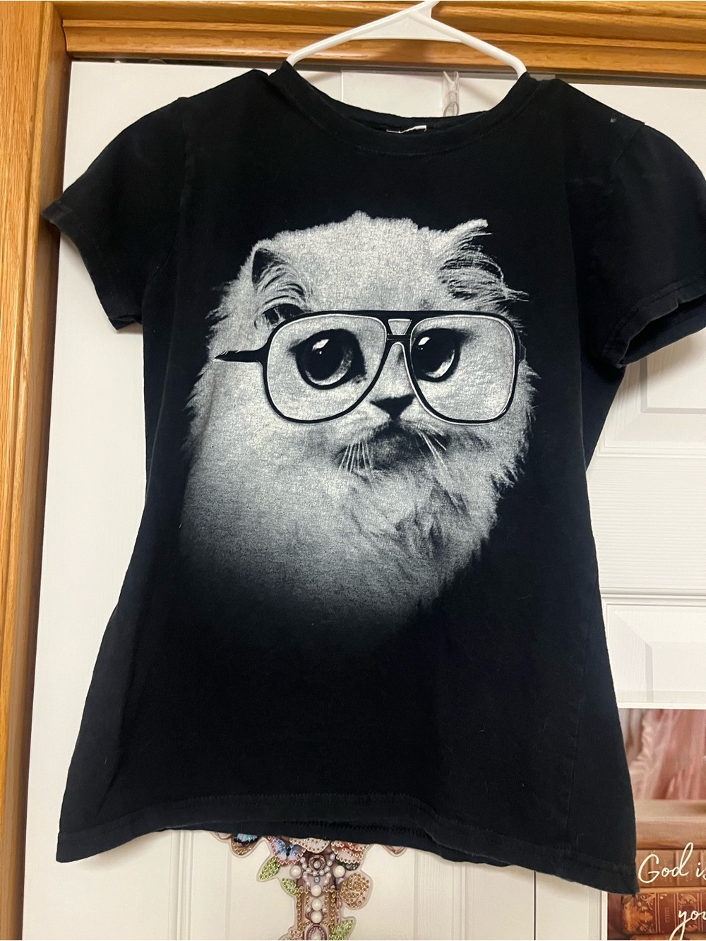 Unbranded Cat Graphic Tee, Black